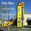 CELL PHONE ACCESSORIES (Yellow) Flutter Feather Banner Flag (11.5 x 3 Feet)