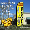 CELL PHONE ACCESSORIES (Yellow) Flutter Feather Banner Flag Kit (Flag, Pole, & Ground Mt)