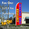 CERTIFIED PRE OWNED (Red) Flutter Feather Banner Flag (11.5 x 2.5 Feet)