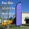 Checkered BLUE/WHITE Windless Polyknit Feather Flag (2.5 x 11.5 feet)