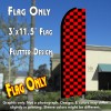 Checkered RED/BLACK Flutter Feather Banner Flag (11.5 x 3 Feet)