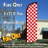 Checkered RED/WHITE Windless Polyknit Feather Flag (3 x 11.5 feet)