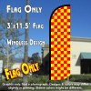 Checkered RED/YELLOW Windless Polyknit Feather Flag (3 x 11.5 feet)