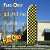 Checkered YELLOW/BLACK Flutter Feather Banner Flag (11.5 x 3 Feet)