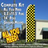 Checkered YELLOW/BLACK Flutter Feather Banner Flag Kit (Flag, Pole, & Ground Mt)