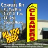 CLEANERS (Yellow) Flutter Feather Banner Flag Kit (Flag, Pole, & Ground Mt)