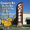 Coffee (Brown/White) Windless Feather Banner Flag Kit (Flag, Pole, & Ground Mt)