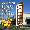 COFFEE SHOP (Brown) Flutter Feather Banner Flag Kit (Flag, Pole, & Ground Mt)