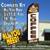 COFFEE SHOP (Cup) Flutter Feather Banner Flag Kit (Flag, Pole, & Ground Mt)
