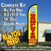 Computer Repair (Red/Yellow) Windless Feather Banner Flag Kit (Flag, Pole, & Ground Mt)