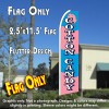 COTTON CANDY (Striped) Flutter Feather Banner Flag (11.5 x 2.5 Feet)