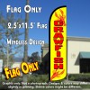 CRAWFISH (Yellow/Red) Flutter Feather Banner Flag (11.5 x 3 Feet)