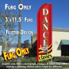 DANCE CLASSES (Red) Flutter Feather Banner Flag (11.5 x 3 Feet)