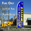 DEALS ON WHEELS (Blue) Flutter Feather Banner Flag (11.5 x 3 Feet)