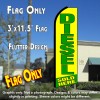 DIESEL SOLD HERE (Yellow/Green) Flutter Feather Banner Flag (11.5 x 3 Feet)