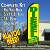 DIESEL SOLD HERE (Yellow/Green) Flutter Feather Banner Flag Kit (Flag, Pole, & Ground Mt)