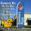 Dominos Pizza  Feather Banner Flag Kit (Flag, Pole, & Ground Mt)