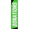 Donations Feather Banner Flag Kit (Flag, Pole, & Ground Mt) Green and White