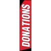 Donations Feather Banner Flag Kit (Flag, Pole, & Ground Mt) Red and White