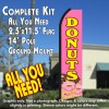 DONUTS (Pink/Yellow) Flutter Feather Banner Flag Kit (Flag, Pole, & Ground Mt)