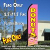 DONUTS (Pink/Yellow) Flutter Polyknit Feather Flag (11.5 x 2.5 feet)