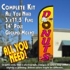 Donuts Windless Feather Banner Flag Kit (Flag, Pole, & Ground Mt)