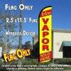 E-CIGS VAPOR SOLD HERE (Yellow/Red) Windless Polyknit Feather Flag (2.5 x 11.5 feet)