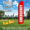 Emergency (Red/White) Econo Feather Banner Flag