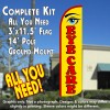 Eye Care (Yellow/Red) Windless Feather Banner Flag Kit (Flag, Pole, & Ground Mt)