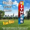 Fitness (Red, Blue, Yellow/White) Flutter Feather Flag Only (3 x 11.5 feet)