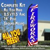 FIREWORKS (Patriotic) Flutter Feather Banner Flag Kit (Flag, Pole, & Ground Mt)