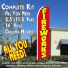 FIREWORKS (Red) Flutter Feather Banner Flag Kit (Flag, Pole, & Ground Mt)