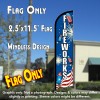 Fireworks (Rockets) Windless Feather Banner Flag (2.5 x 11.5 Feet)