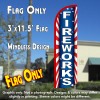 Fireworks (Starburst) Windless Polyknit Feather Flag (3 x 11.5 feet)