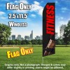 Fitness (Black/Red/Abs) Flutter Feather Flag Only (3 x 11.5 feet)