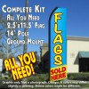 FLAGS SOLD HERE (Blue/Yellow) Flutter Feather Banner Flag Kit (Flag, Pole, & Ground Mt)