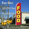 FOOD (Red) Flutter Feather Banner Flag (11.5 x 2.5 Feet)