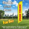 Food Truck (Yellow/Red) Windless Polyknit Feather Flag Only (3 x 11.5 feet)