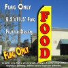 FOOD (Yellow/Red) Flutter Polyknit Feather Flag (11.5 x 2.5 feet)