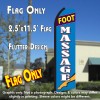 FOOT MASSAGE (Blue/White) Flutter Polyknit Feather Flag (11.5 x 2.5 feet)