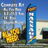 FOOT MASSAGE (Blue/White) Flutter Feather Banner Flag Kit (Flag, Pole, & Ground Mt)