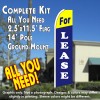 FOR LEASE (Yellow/Blue) Flutter Feather Banner Flag Kit (Flag, Pole, & Ground Mt)