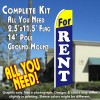 FOR RENT (Yellow/Blue) Flutter Feather Banner Flag Kit (Flag, Pole, & Ground Mt)