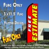 FREE ESTIMATE (Red) Flutter Feather Banner Flag (11.5 x 3 Feet)