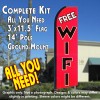 FREE WIFI (Red) Flutter Feather Banner Flag Kit (Flag, Pole, & Ground Mt)
