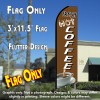FRESH HOT COFFEE (Brown) Flutter Feather Banner Flag (11.5 x 3 Feet)