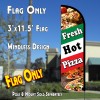 Fresh Hot Pizza (Tri-Color) Windless Polyknit Feather Flag (3 x 11.5 feet)