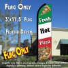 FRESH HOT PIZZA (Tri-Color) Flutter Feather Banner Flag (11.5 x 3 Feet)