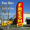 FRESH MEAT (Red/Yellow) Flutter Feather Banner Flag (11.5 x 3 Feet)