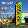FRESH PRODUCE (Sunburst) Flutter Feather Banner Flag (11.5 x 3 Feet)